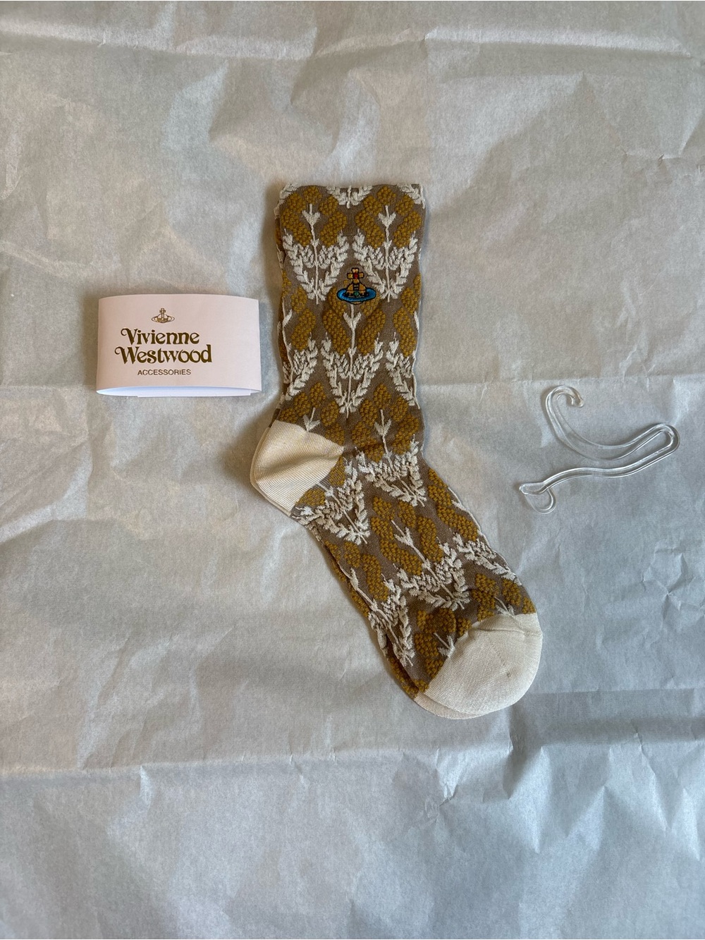 Vivienne Westwood women’s Patterned Crew Socks - Tan & Cream